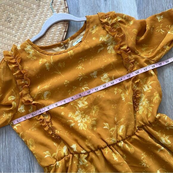 Madewell Ruffle-Shoulder Peplum Top in Tonal Botanical Women’s Size m - Picture 3 of 7